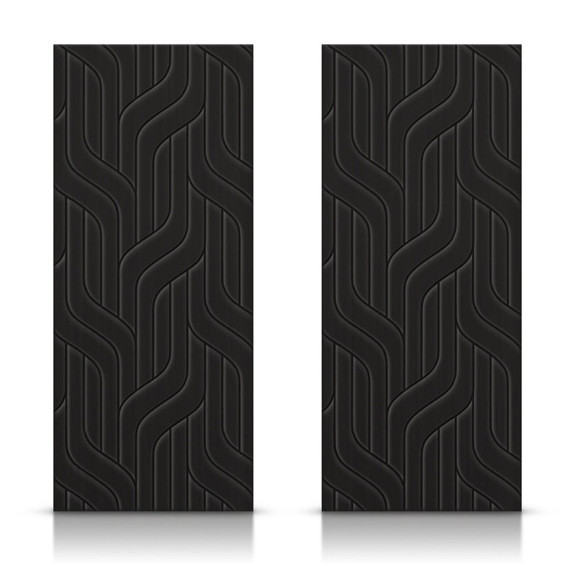 Porte de placard coulissante à panneaux, 48 po x 80 po, Noir