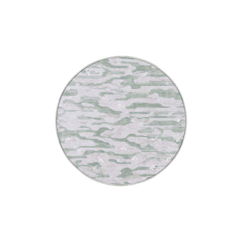 Machine Washable White Area Rug, Round 5'