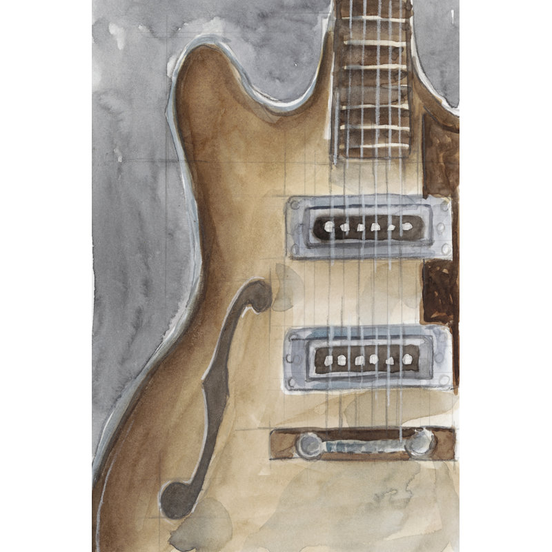 Étude d'instruments d'aquarelle I, H 36 po x l 24 po x P 1,25 po