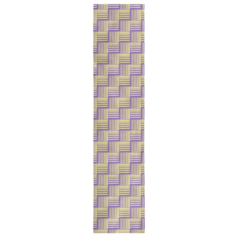 Fractured Stripes Table Runner, 16" x 72", Purple/Yellow
