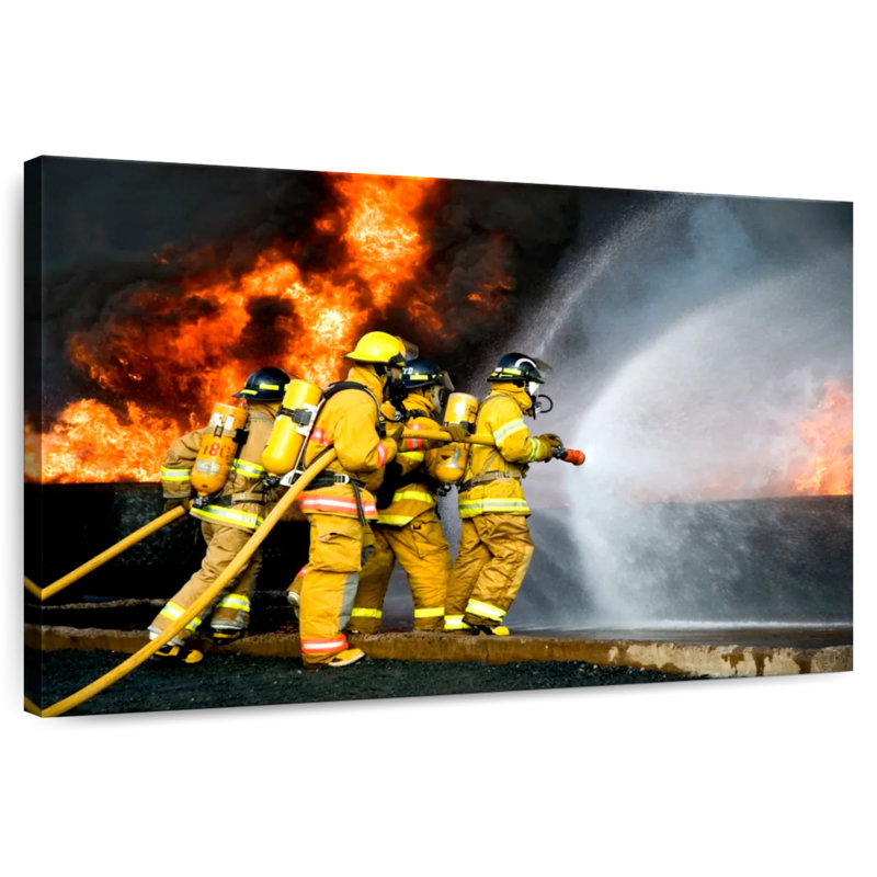 Firefighters On Duty, 32" H x 48" W