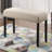 Fabric Dining Bench With Nailhead Trim, Tan-28959588