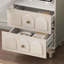 Grande armoire de rangement avec porte en verre trempé, deux tiroirs et tablette réglable pour une organisation polyvalente et élégante-892663018