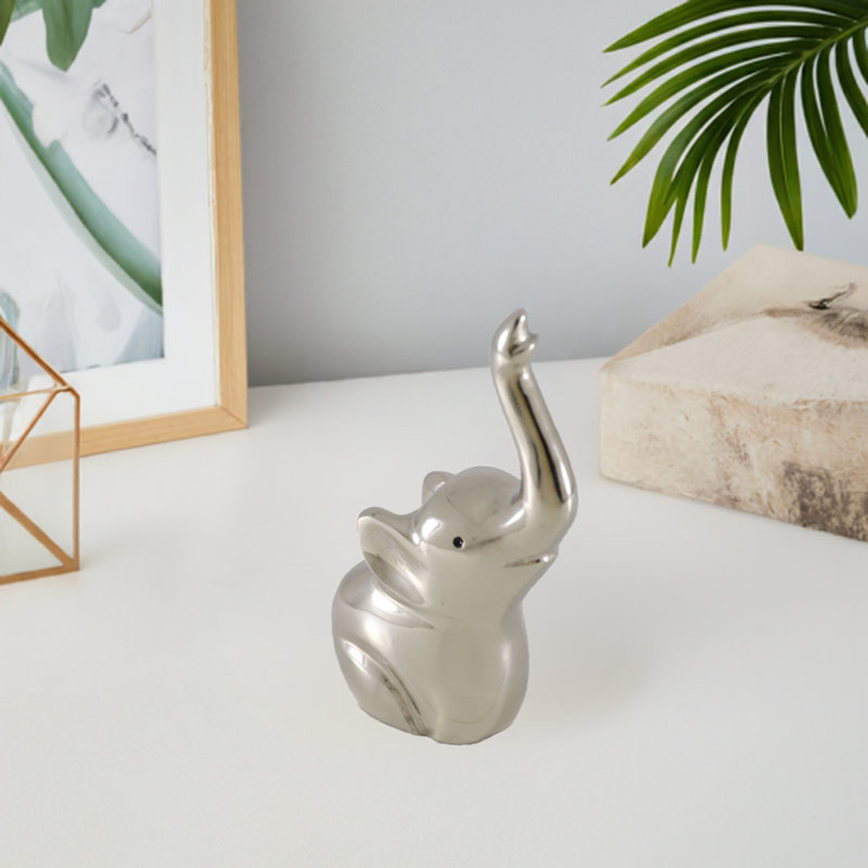 Elephant Trunk Metal Ring Holder Figurine