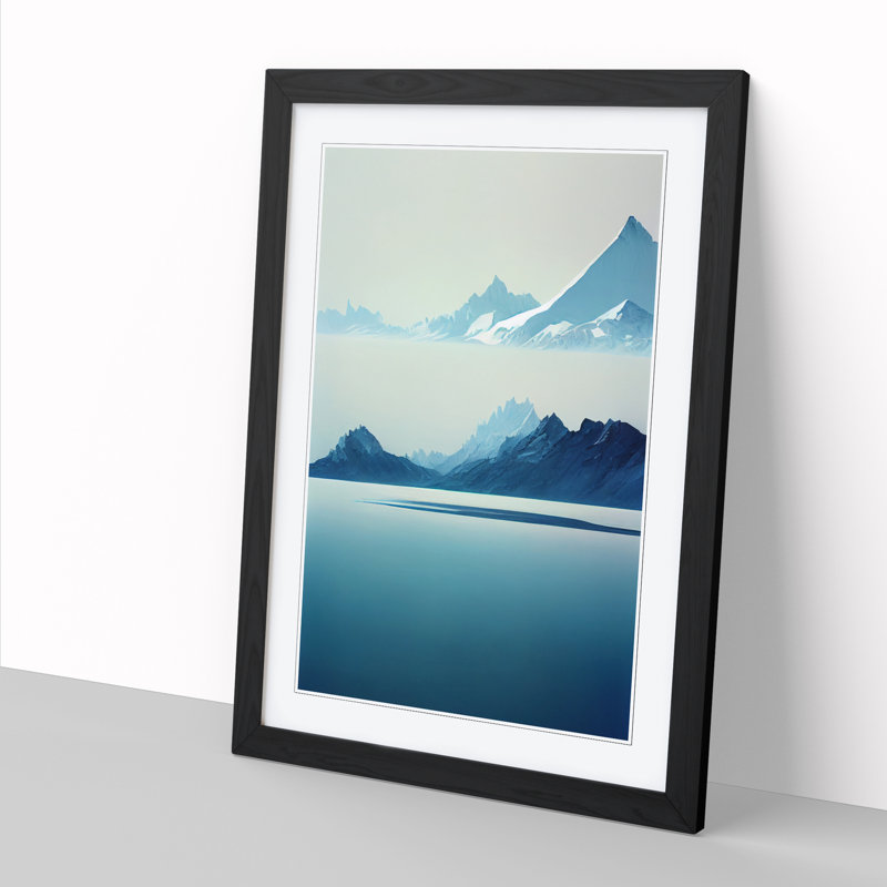 Mayville Glacier Minimalism - Picture Frame Print, Black, 64cm H x 46cm W x 2cm D