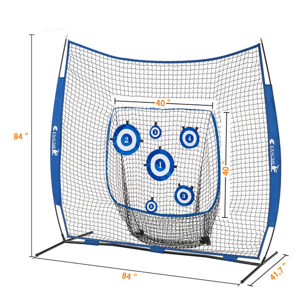 Exacme Foldable Baseball Net with Carrying Bag, 84" H x 84" W x 41.7" D