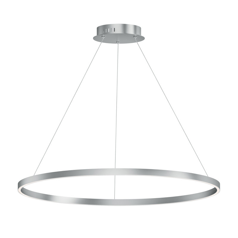 Groove 5CCT-Single Pendant, 10" H x 32" W x 32" D, Brushed Aluminum
