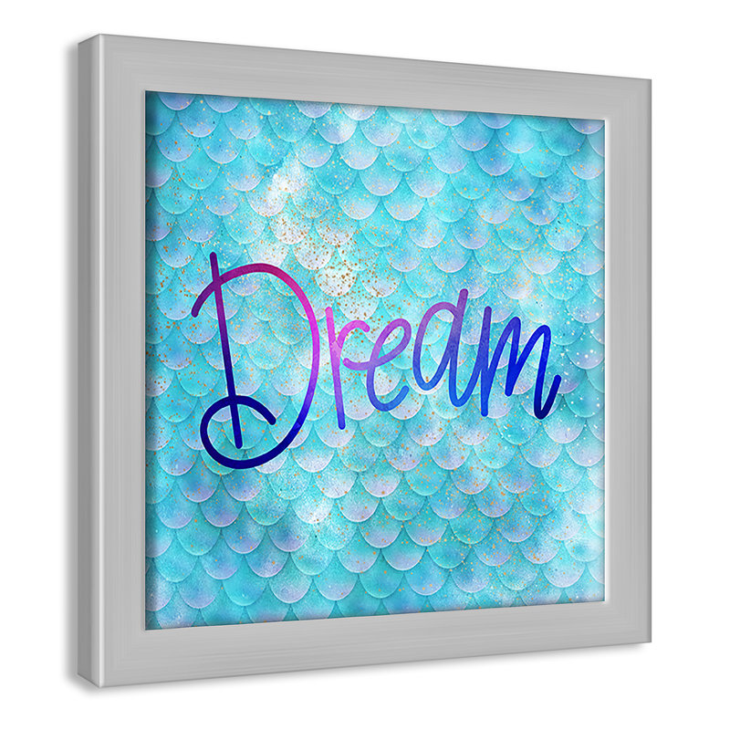 Décoration murale crème Dream Kids, H 9 po x l 9 po x P 1,19 po, Encadré de boîte argent