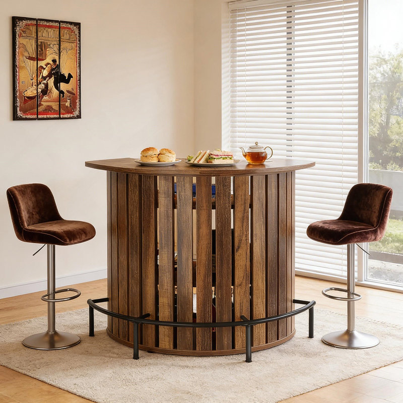 Stylish Bar Table,Arc-Shaped Bar Cabinet,Coffee Table