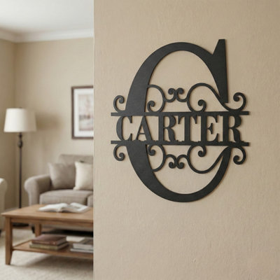 Custom Name Letter Monogram Family Name Personalize Wedding Gift Outdoor Metal Signs Wall Décor