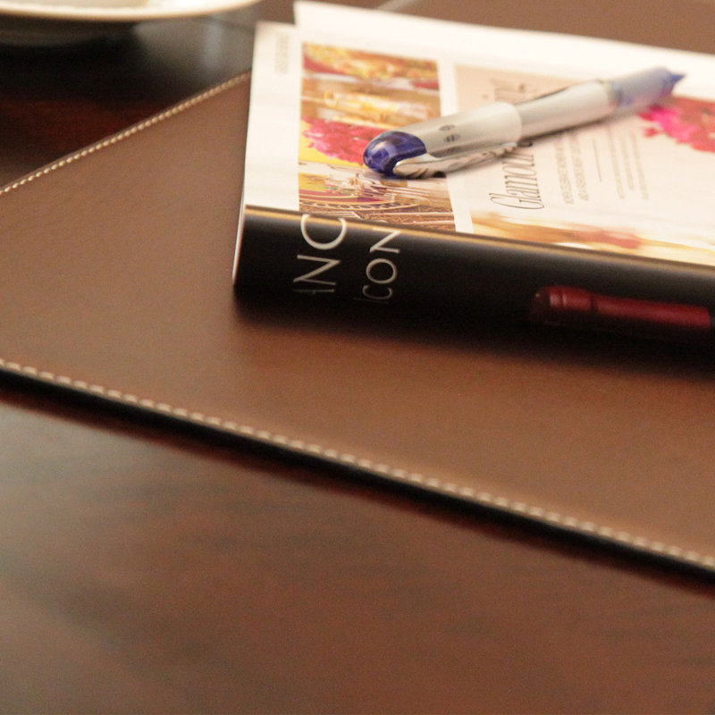 Brown Faux Leather 17 x 12 Rectangular Placemat