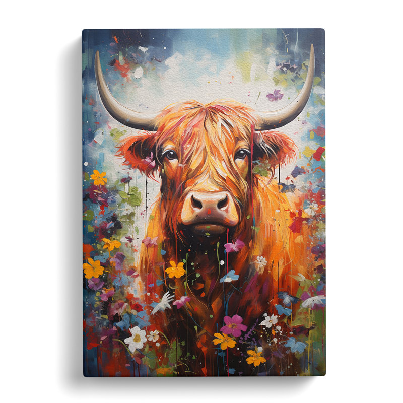 Highland Cow Contemporary - No Frame Print, 76cm H x 50cm W x 3cm D