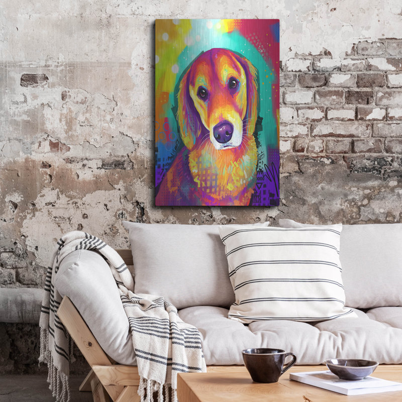 «Pop Art Golden Retriever» par Furbaby Affiliates, H 36 po x l 24 po