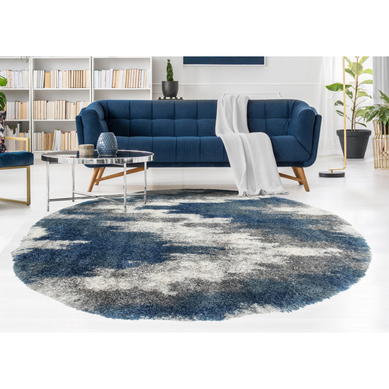 Asay Performance Abstract Indoor Rug, Round 5'