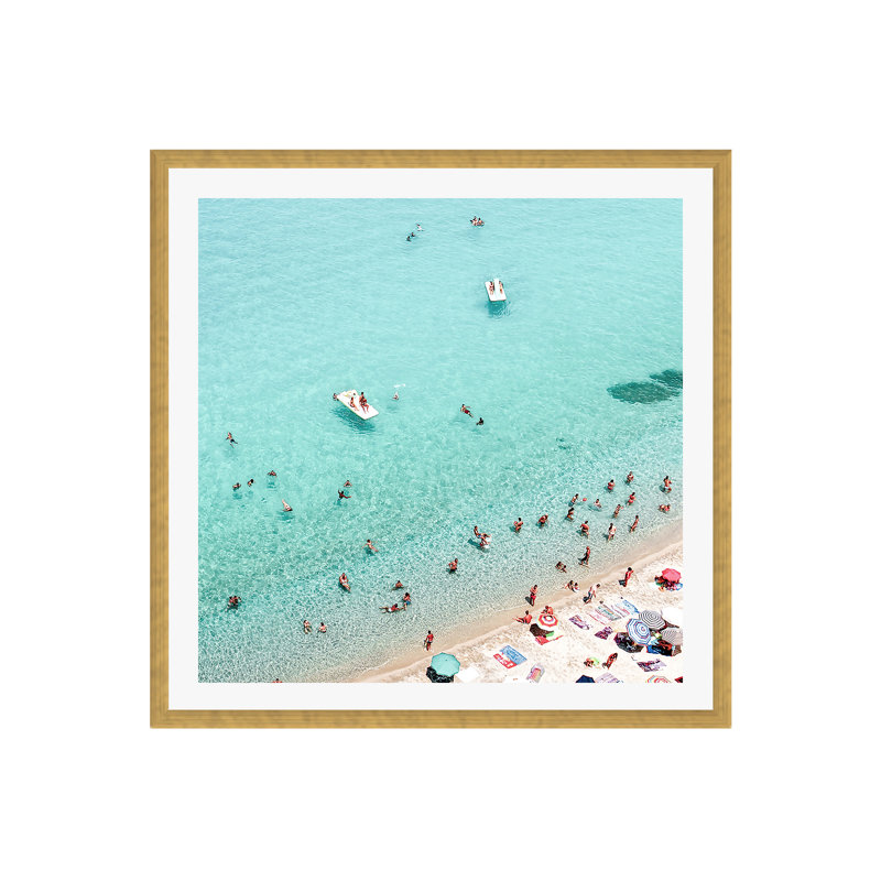 Beach People by Sisi And Seb, Yes, Gold Single Picture Framed, 20" H x 20" W x 0.75" D