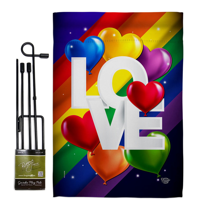 Ensemble de drapeaux en polyester 18,5 po x 13 po Love