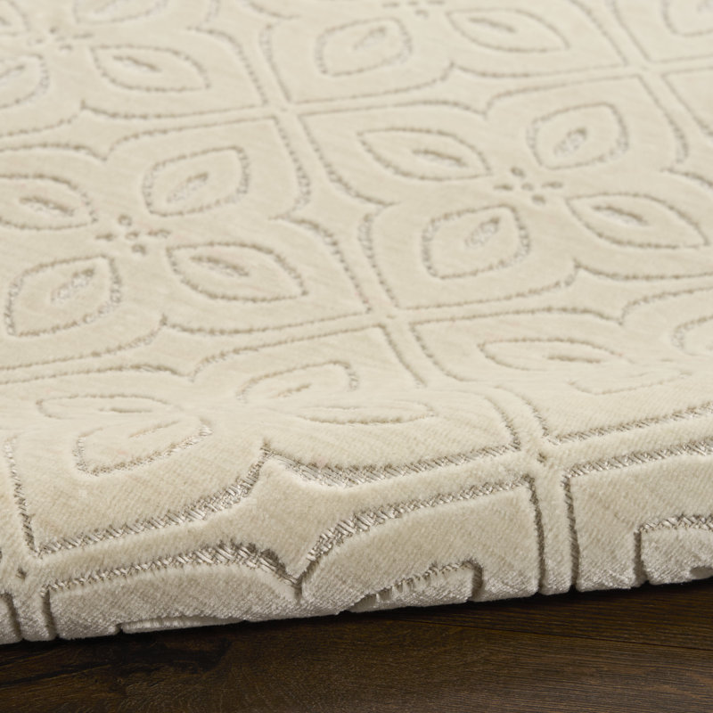 Tapis contemporain ivoire Xheva 6 pi x 9 pi, Rectangle 6 pi x 9 pi