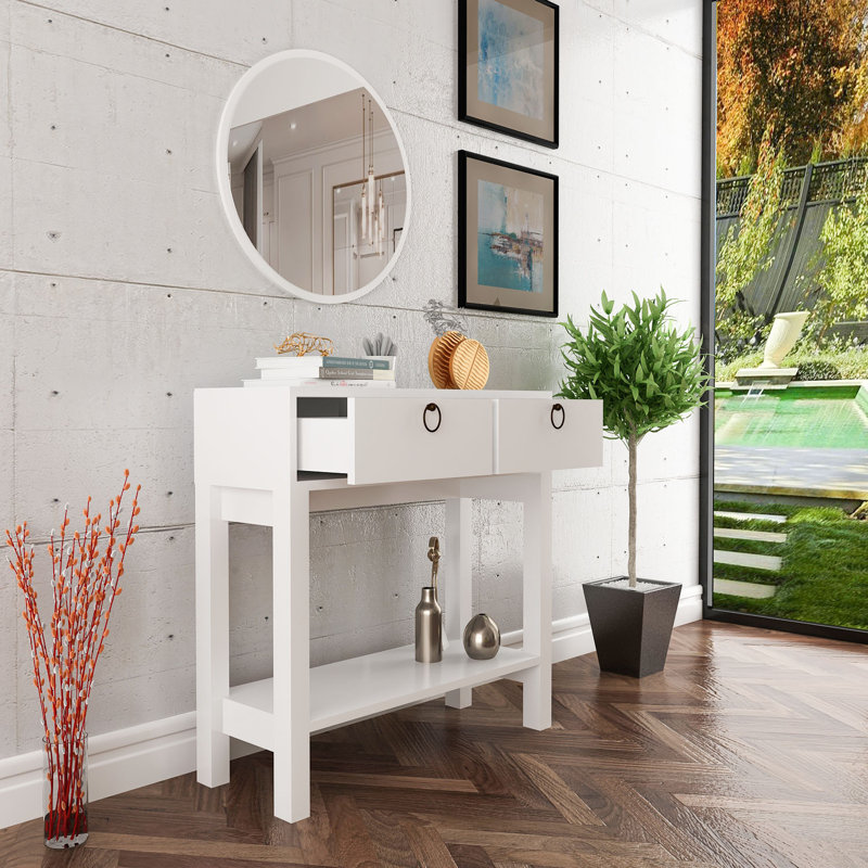 Console Table and Mirror Set 88Cm Evonie