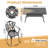 Witsham 59.06'' L 35.43 " W Rectangula Table Cast Aluminum Outdoor Dining Set with Umbrella Hole and Beige Cushions-1462966811
