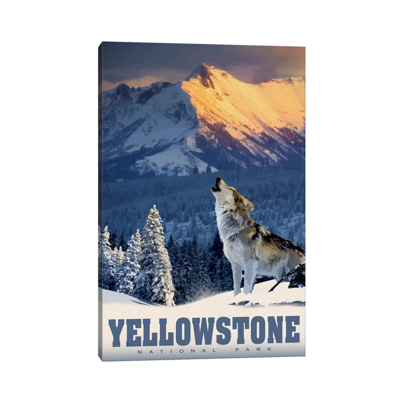 Yellowstone Wolf 1 Piece Wrapped Canvas Wall Art, 20.32 cm H x 30.48 cm W