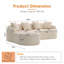 Canapé modulaire en forme de L Boneless avec méridienne incurvée, canapé modulaire en chenille beige blanc, mousse à haute densité 30D, canapé-lit modulaire minimaliste pour le salon.-841485787