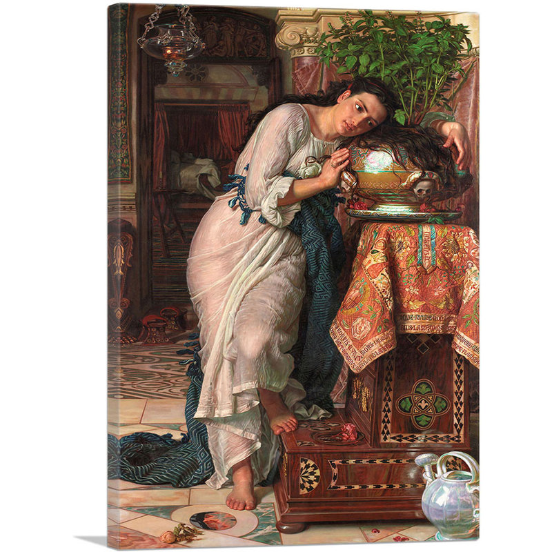 «Isabella and the Pot of Basil 1867» par William Holman Hunt, reproduction d'art sur toile tendue