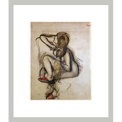 «Woman Combing Her Hair» par Edgar Degas, impression giclée encadrée