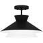 Morganza 1-Light Matte Black Semi-Flush Mount Light