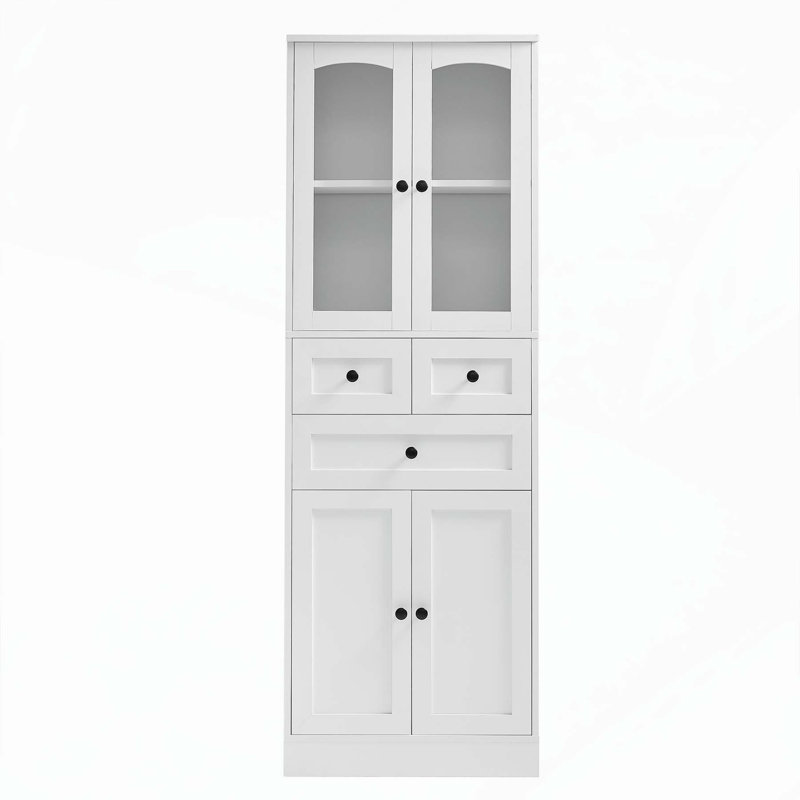 Armoire de salle de bain haute polyvalente avec plusieurs compartiments et fabrication durable
