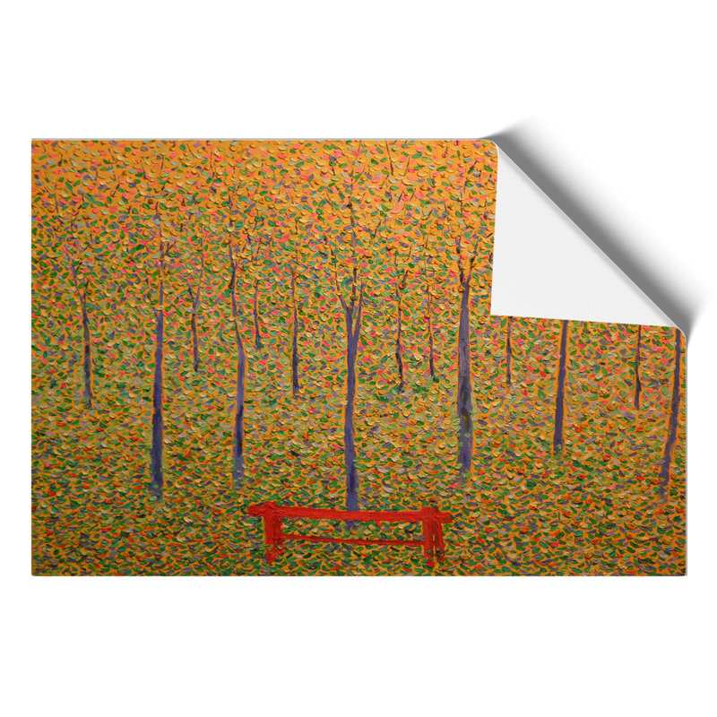 Red Park Bench by Georges Seurat - Frameless Print, 42cm H x 59cm W x 0.1cm D