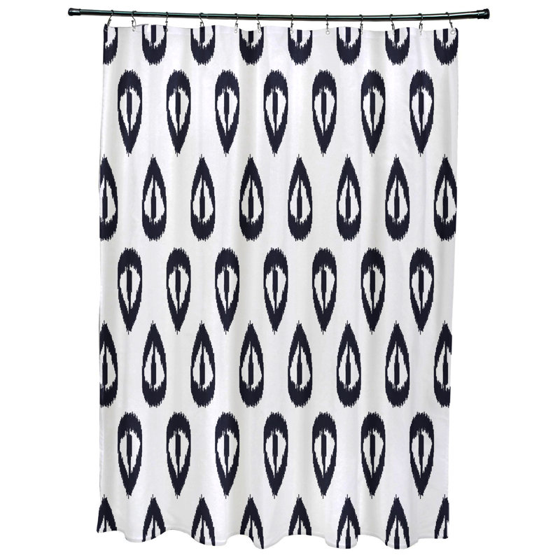 Rideau de douche Dalonta Ikat Tears, Bleu marine