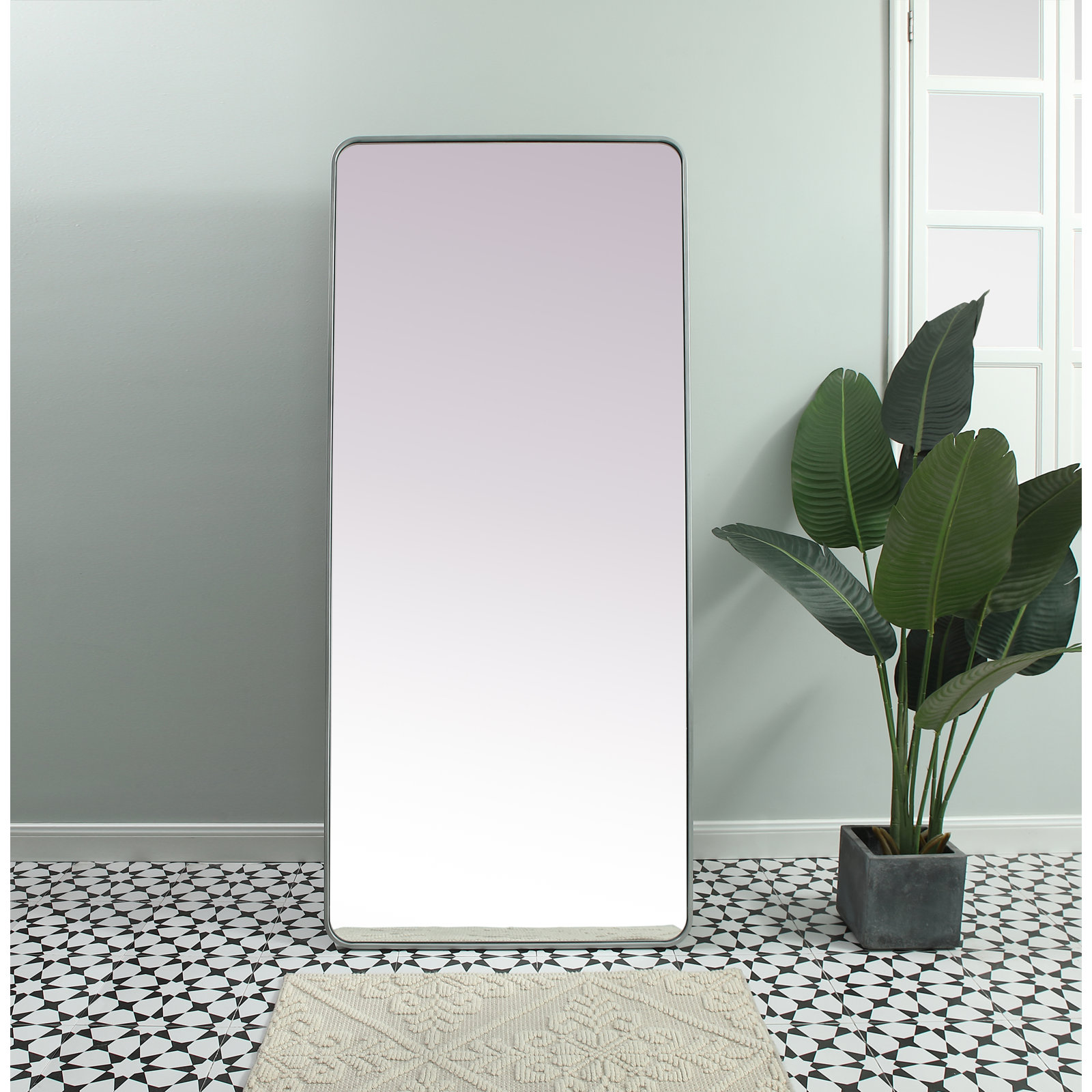 Sabine Full-Length Mirror, Silver, 72" x 32"