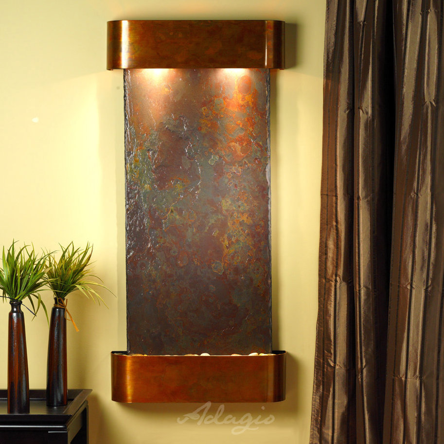 Adagio Fountains Cascade Springs Natural Stone/Metal Square Edges Wall ...