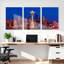 Ensemble de 3 tableaux sur toile représentant la ligne d'horizon de Seattle avec la Space Needle-1523169958