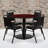 Nicklas 36'' Round Table Set with Round Base and 4 Trapezoidal Back Banquet Chairs-24678230