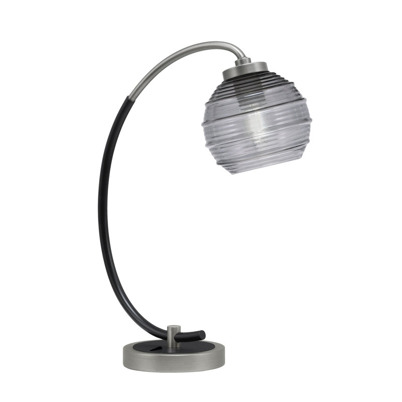 Lampe de bureau en acier inoxydable Bretas, Graphite / noir mat, Noir