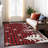 Machine Washable Indoor/Outdoor Christmas Reindeer Xhevrie Red Rug-297166237