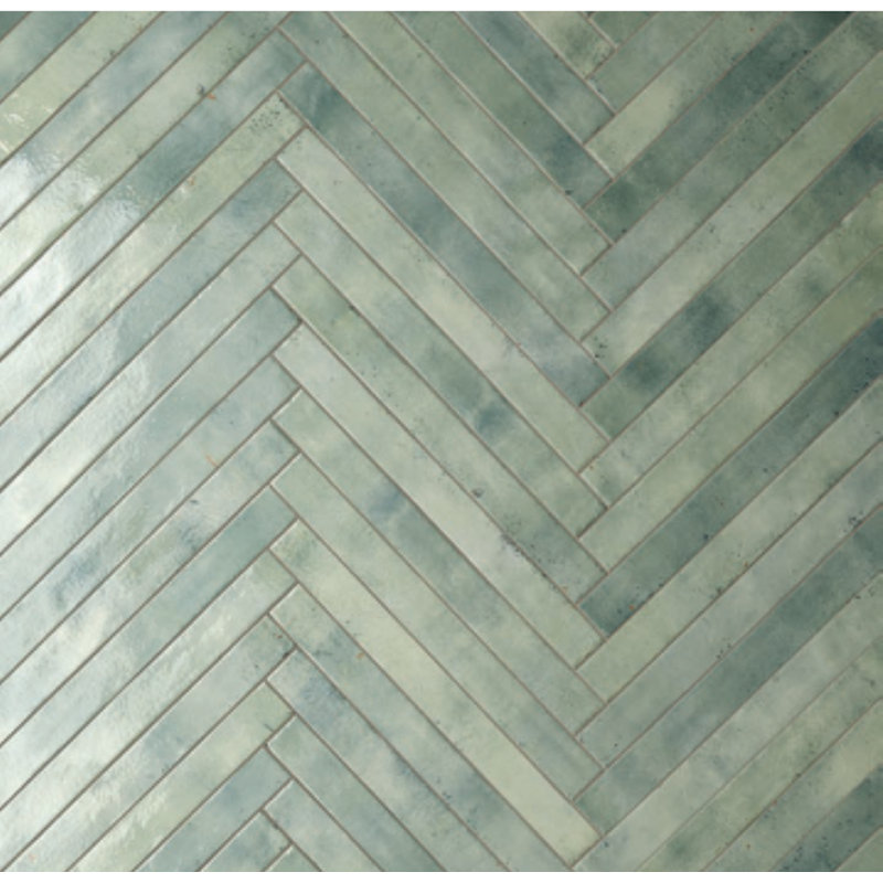 Color Wheel | 2"x 18" Porcelain Brick Look Wall Tile, Aquamarine