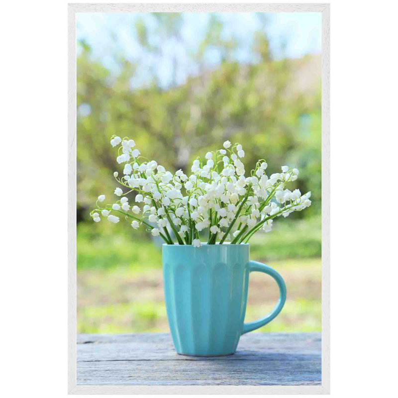 Walla Lily of the Valley Single Picture Frame Wall Art, 114cm H x 76cm W x 4cm D, White