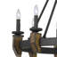 Lustre en roue de chariot à 12 lumières avec détails en bois Geraghty