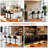 Lolar Swivel Bar Stools Set, Counter Height Bar Stools with Back, Adjustable Bar Stools 24" to 32", Faux Leather Bar Stools for Kitchen Island-1002076744-1002076743