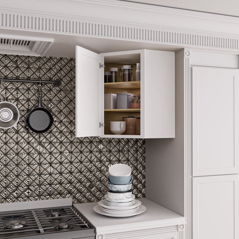Premium 30" H X 24" W Corner Wall Mounted Kitchen Cabinet, Space-Saving Diagonal Storage