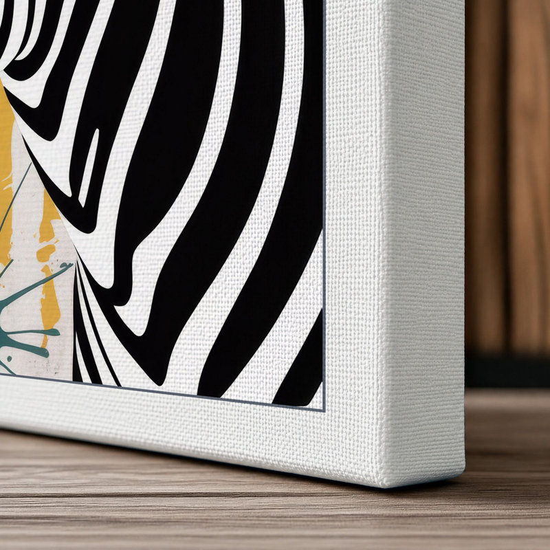 Zebra in Motion Eclectic - Wrapped Canvas, 36x24 - 91.4 x 61.0 cm, White Border