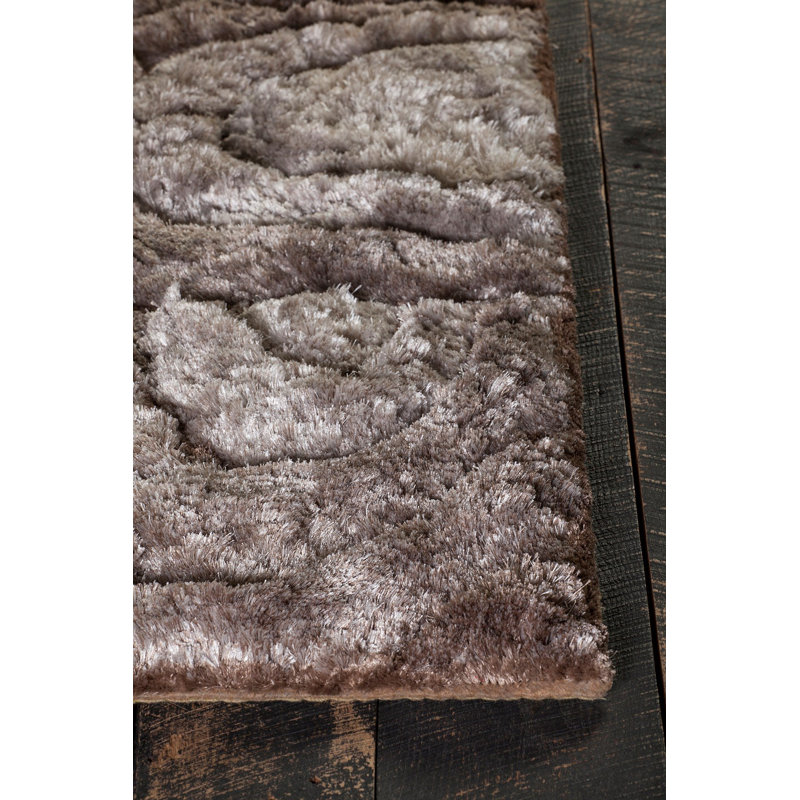 Flemish Hand Loomed Modern Area Rug in Taupe/Cream/Beige, Rectangle 7'9" x 10'6"