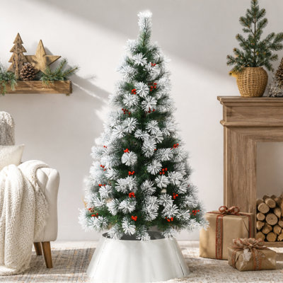 Anneau pour collier de sapin de Noël 26 po, housse de support pour décor, blanc