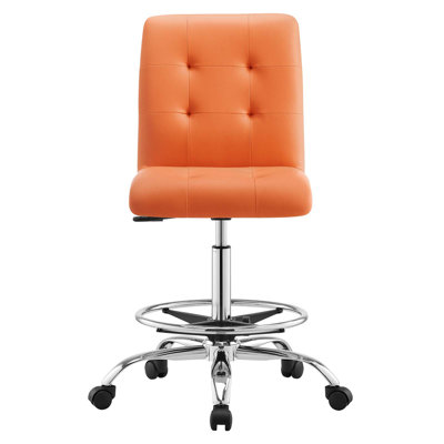 Modway Prim Armless Vegan Leather Drafting Chair
