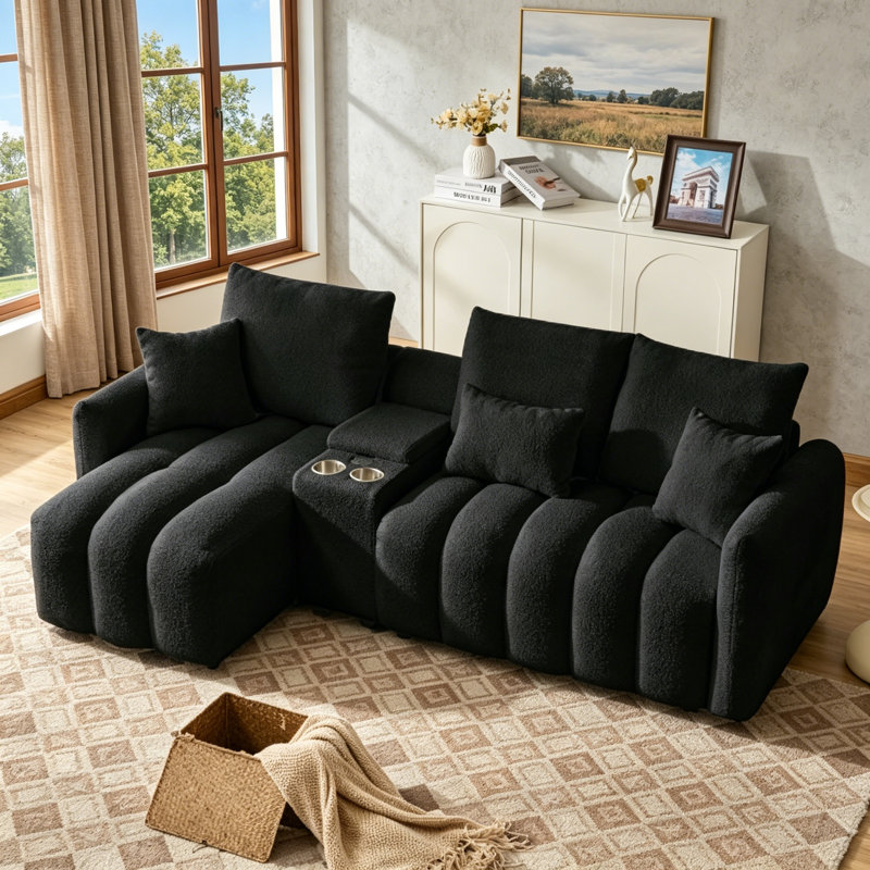 91.7" Teddy Fabric Sofa