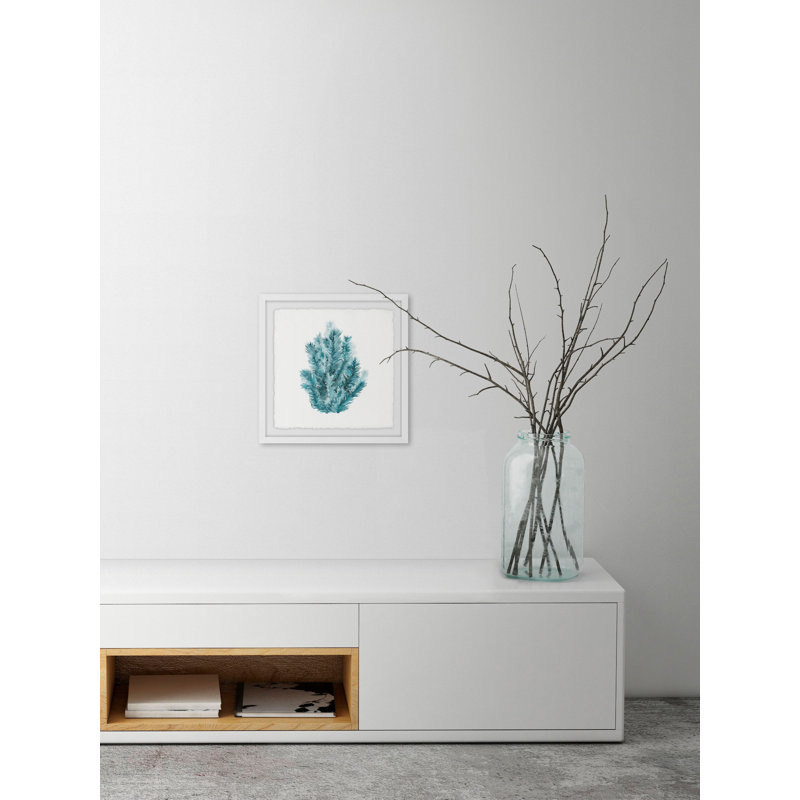 « saphir sea herbe », reproduction de peinture à l’aquarelle encadrée, H 12 po x l 12 po x P 1,5 po