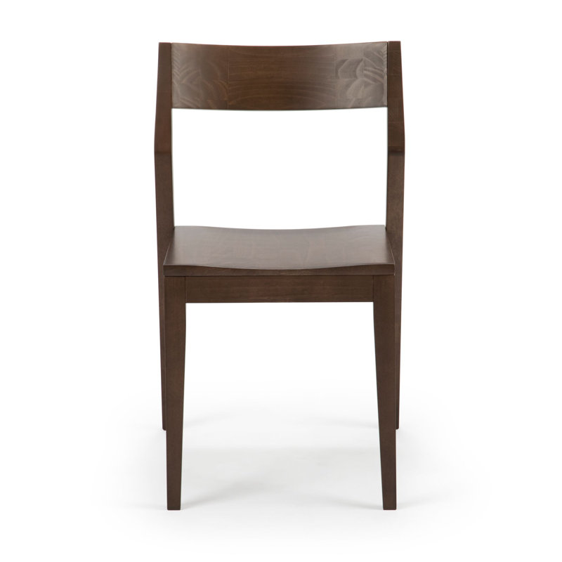 Linzy Solid Wood Modern Side Chair, Walnut