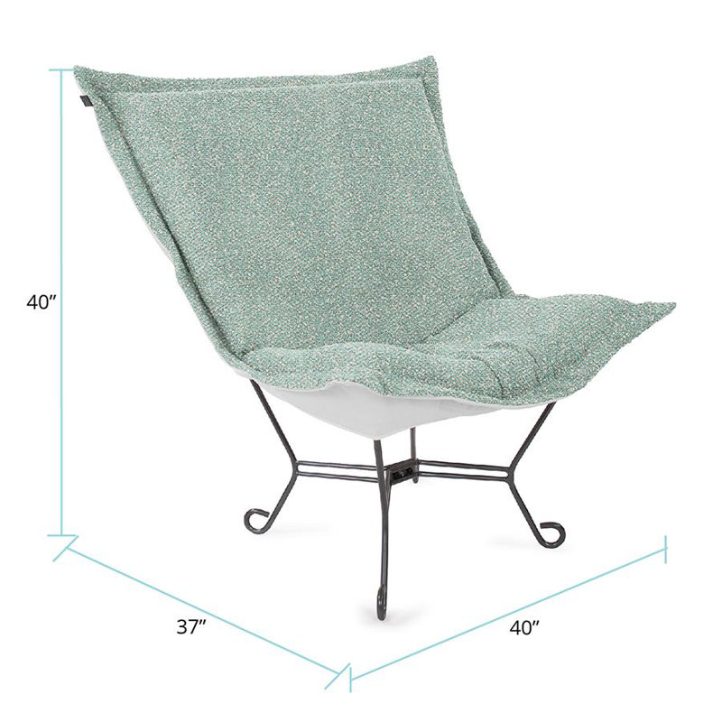 Fauteuil à volutes Korkuteli, Bleu